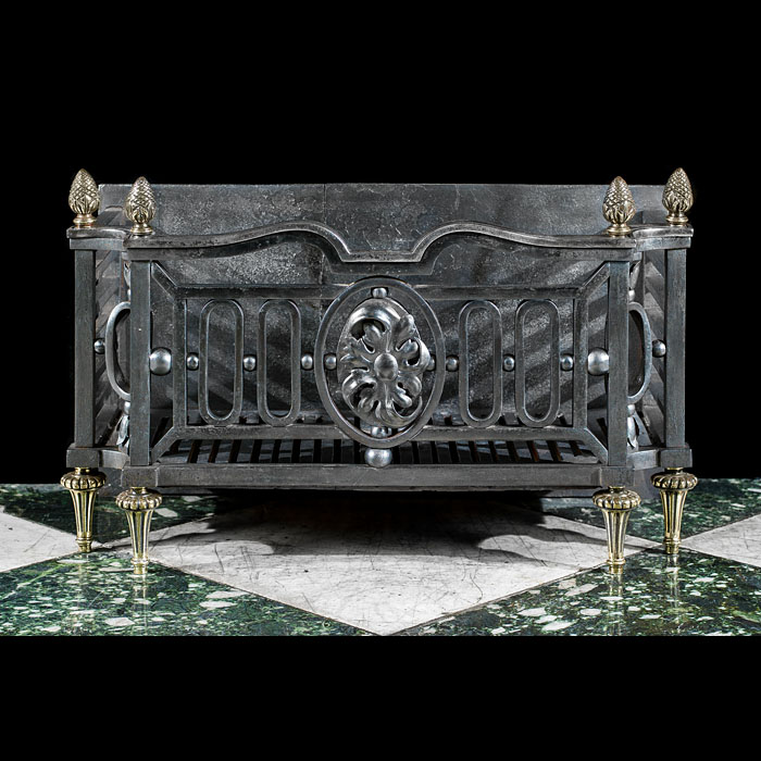 A Sturdy Louis XVI Style Antique Fire Basket