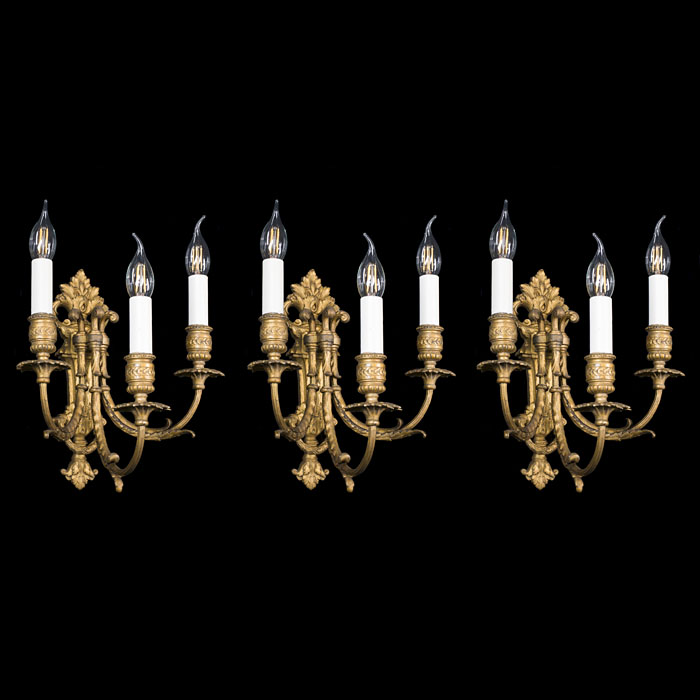 Regency style set of  ormolu wall lights
