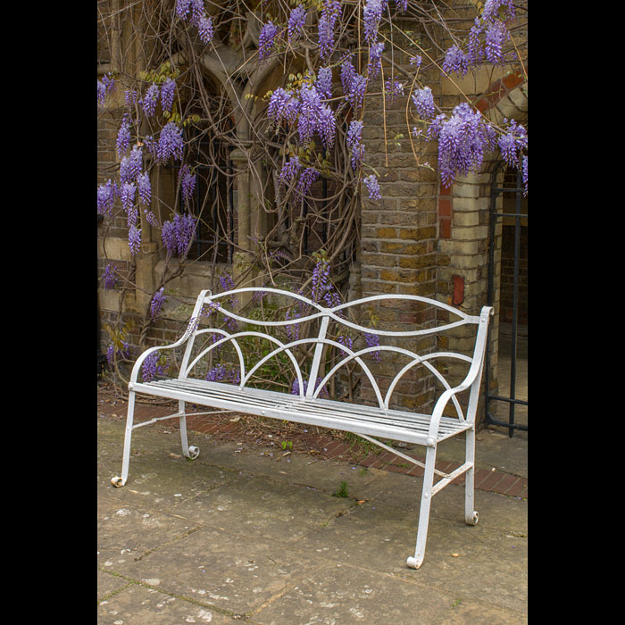 A Wrought Iron Regency Garden Seat