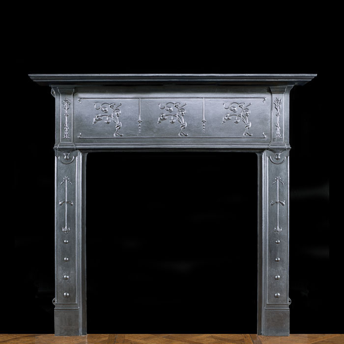 A cast iron Art Nouveau Fire Surround