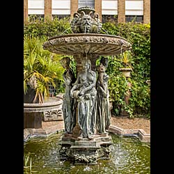 A large 20th century bronze garden fountain