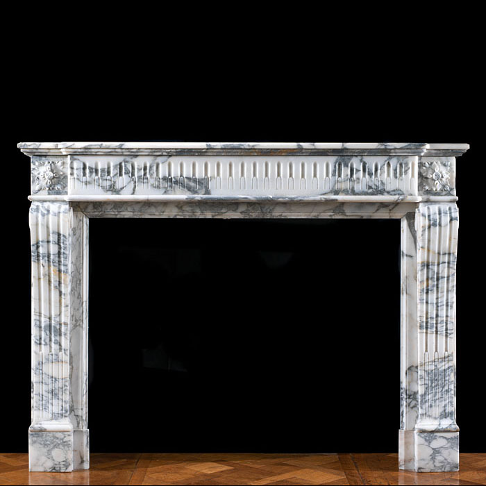 An Arabascato Louis XVI chimneypiece 