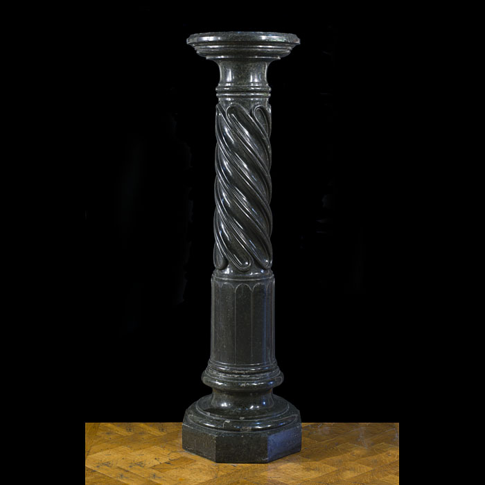 A Verde Antico Marble spiral pedestal   
