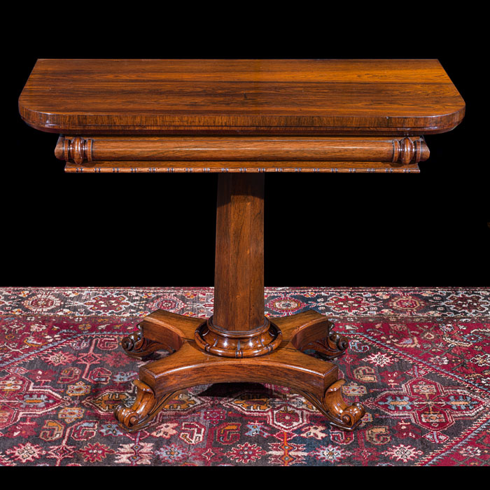 A William IV Rosewood Folding Tea Table  