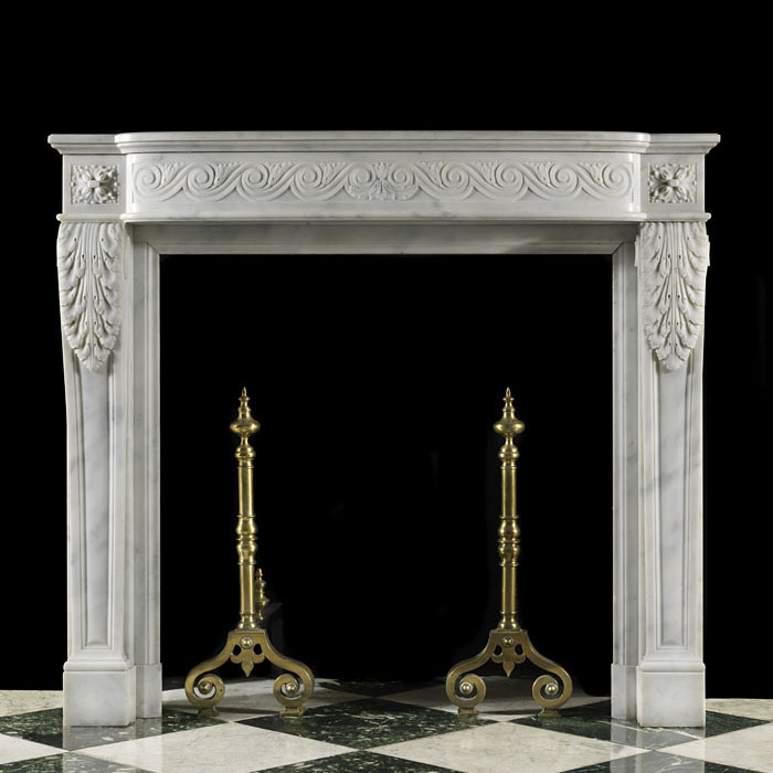 French Fireplace with Vitruvian Scroll Frieze 