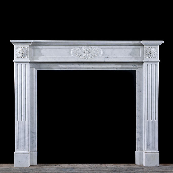 A Carrara Marble Louis XVI Chimneypiece