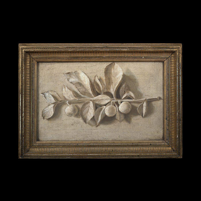  19th century Grisaille Study of Cherries 