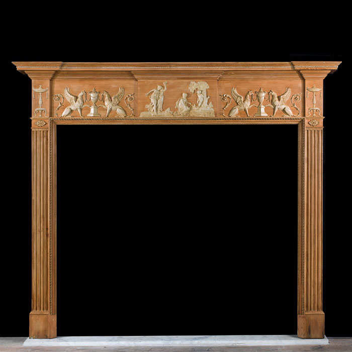  Regency Adam Pine and Gesso Chimneypiece 