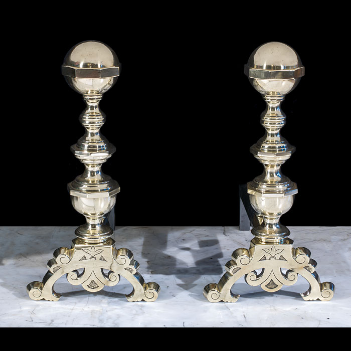 Bold Brass Andirons 