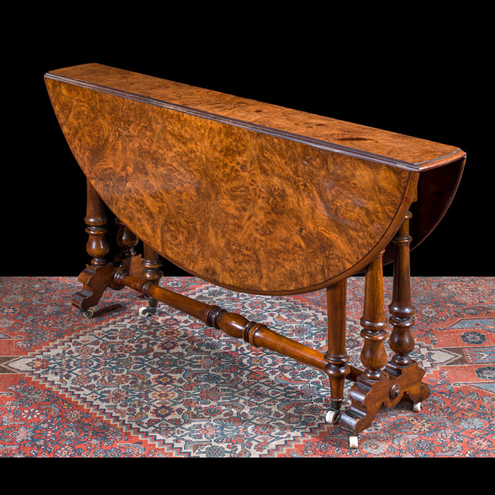 Drop Leaf Burr Walnut Sutherland Table 