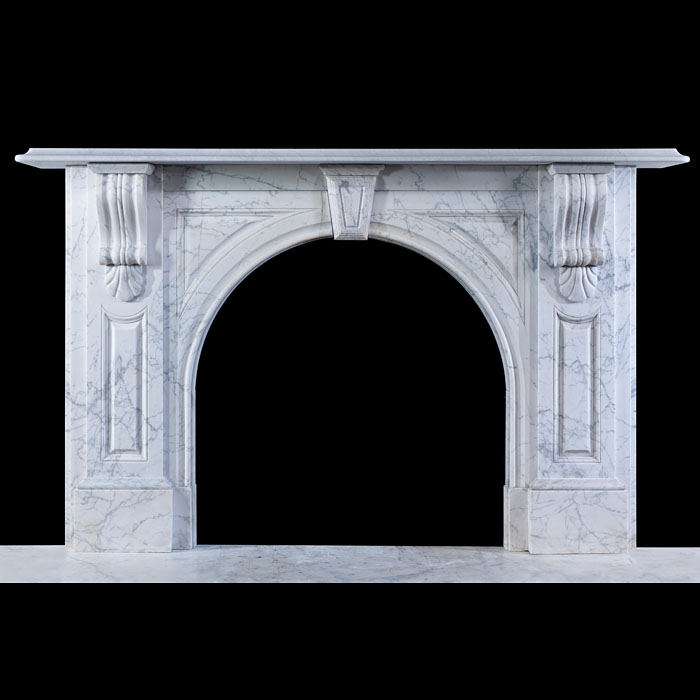 Victorian Pencil Statuary Marble Fireplace 