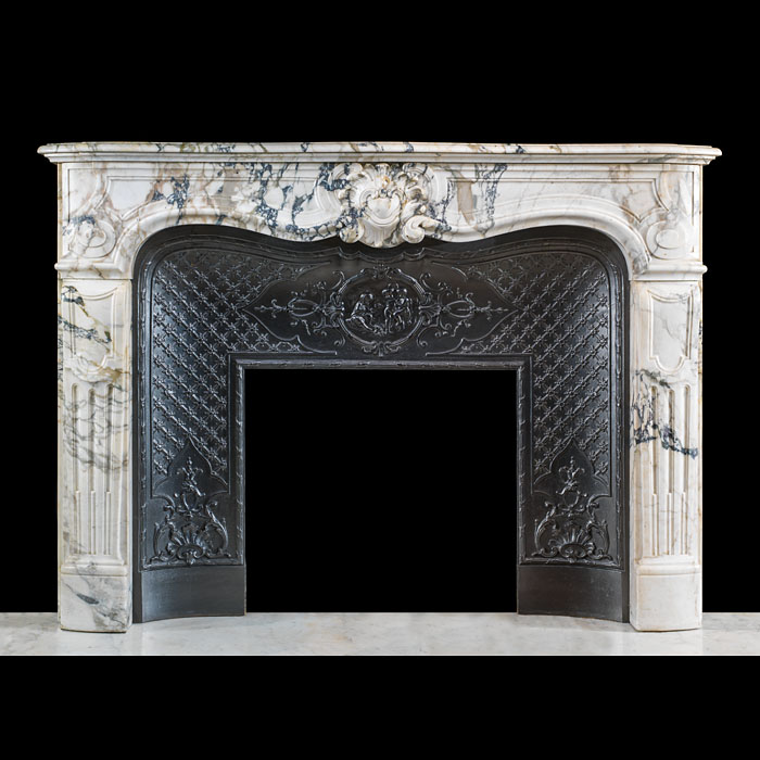 Breccia Seravezza Louis XV Marble Fireplace 