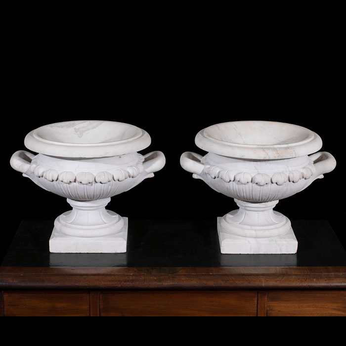 Pair of Antique Marble Urns 