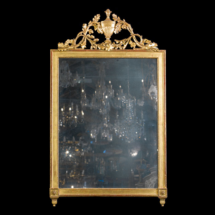  19th Century Gilt Mirror with Oak Leaves 