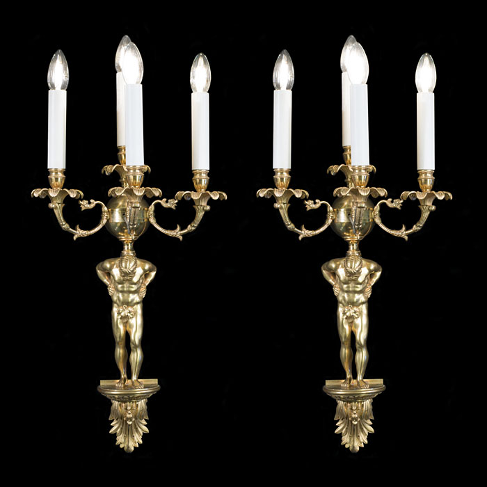 Large Figurative Wall Sconces 