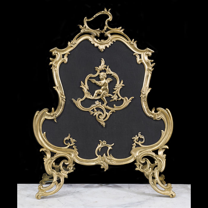 Gilt Brass Rococo Fire Screen 