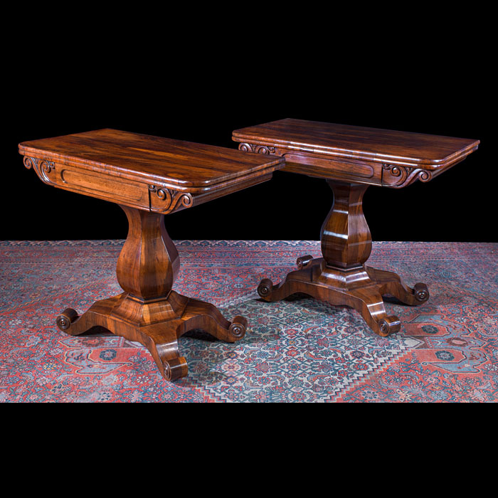 Pair of Fine Goncalo Alves Tea Tables 