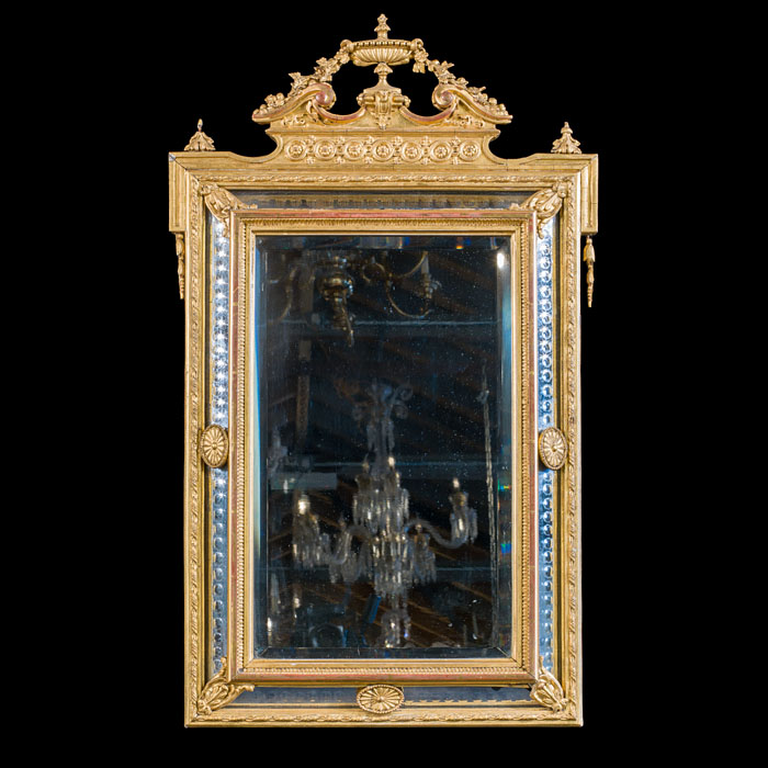 Small Neoclassical Gilt Gesso Wall Mirror 
