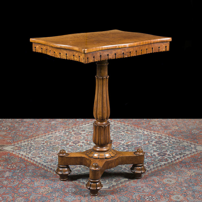 Early Victorian Bird's Eye Maple Wine or Side Table 
