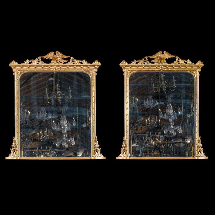 Pair of Large Victorian Gilt Gesso Mirrors 