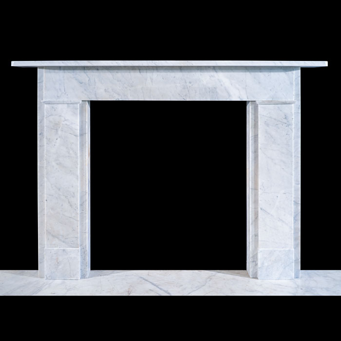 Plain Carrara Marble Fireplace One of Pair 