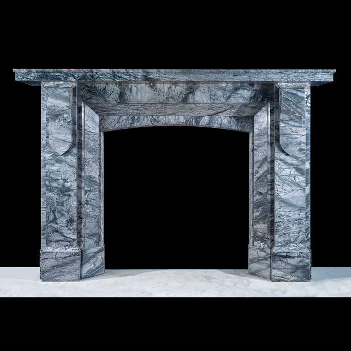 Huge Bardiglio Fiorito Marble Fireplace 