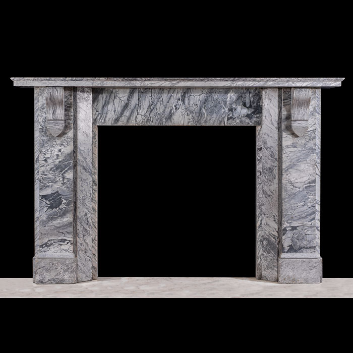 Bardiglio Fiorito Marble Victorian Fireplace 