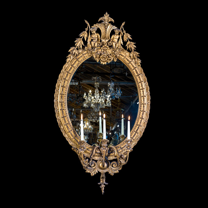 Adam Style Oval Wall Mirror Girandole 