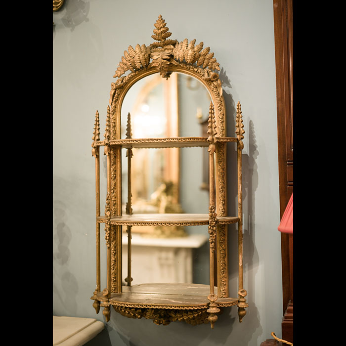 Set of Gilt Gesso Fern Hanging Shelves 