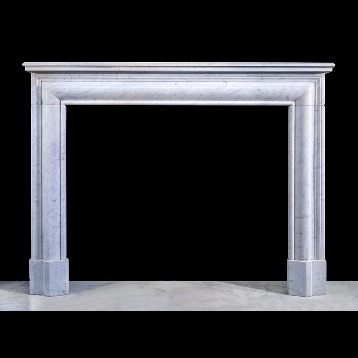 French Carrara Marble Bolection Fireplace 