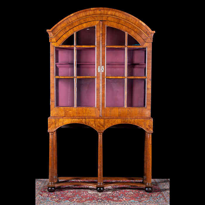 18th Century Glazed Dutch Vitrine Cabinet on Stand 