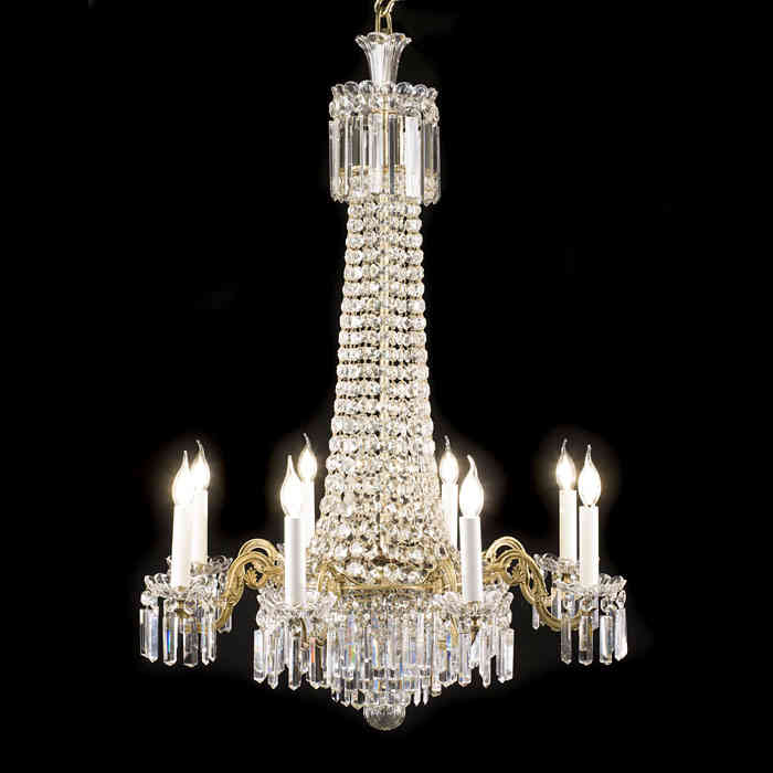 Large and Fine Antique Cut Glass Chandelier 