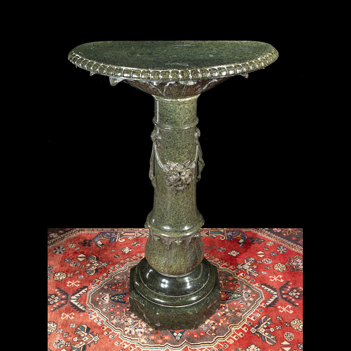 Green Serpentine Marble Pedestal Column 