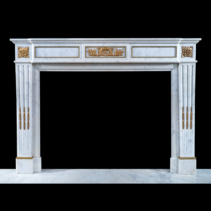 Fine French Carrara and Ormolu Chimneypiece 