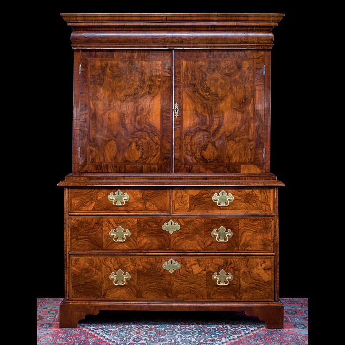 Fine Queen Anne Walnut Cabinet on Chest 