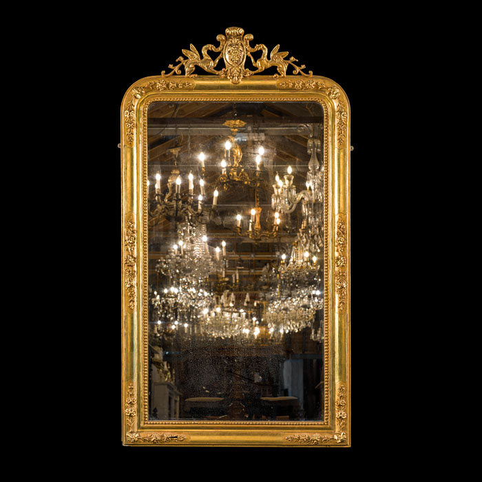 A Gilt Framed Late 19th Century Overmantel Mirror