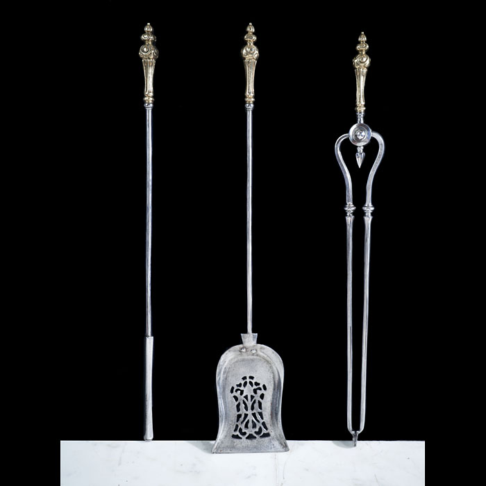Fine Victorian Fire Tools with Rococo Handles 