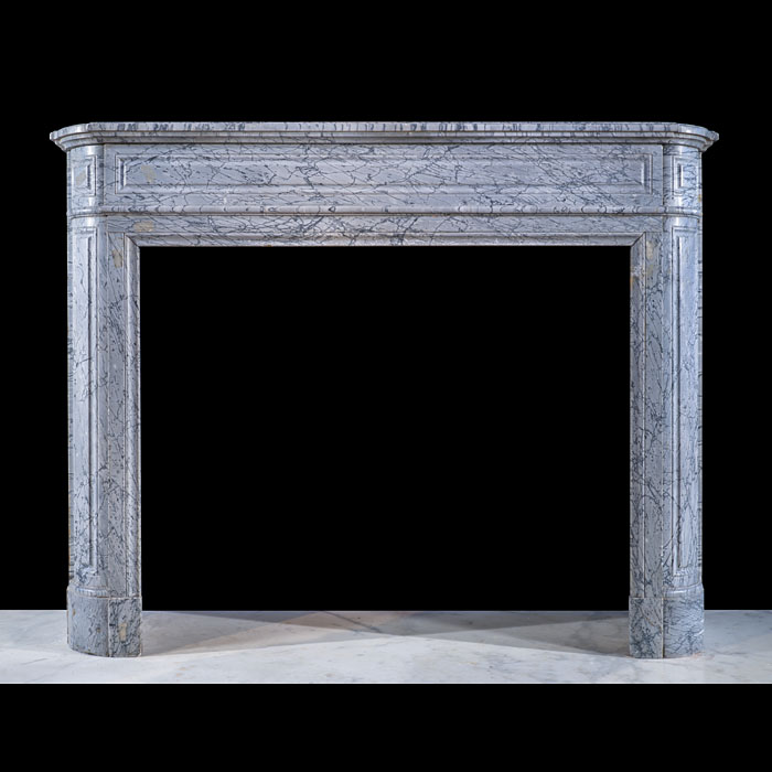 Antique Bardiglio Fiorito Marble Fireplace 