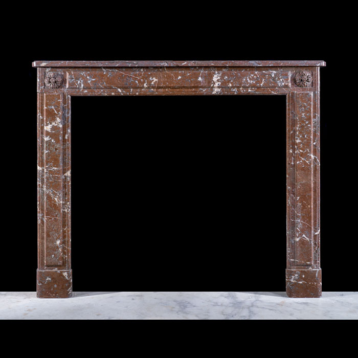 Small Red Marble Italian Regency Fireplace 