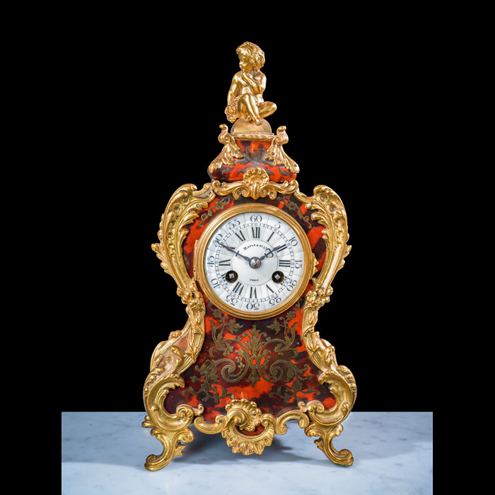 Red Tortoiseshell Maple and Co Mantel Clock 