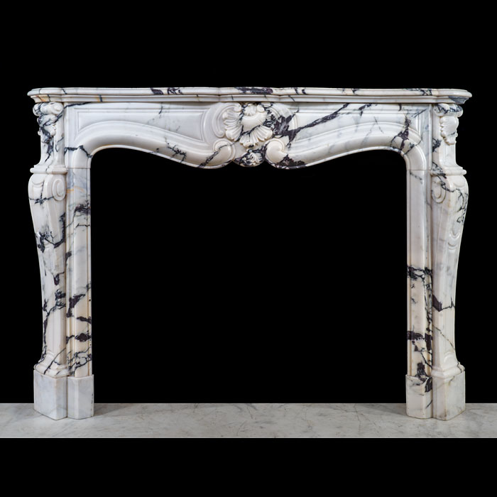 Fine Breche Violette Louis XV Fireplace 