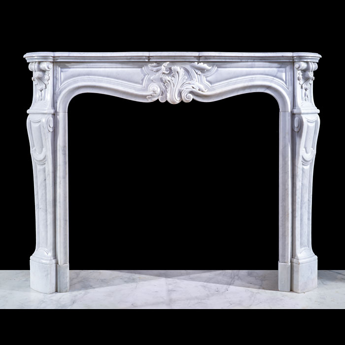 Carrara Marble Louis XV French Fireplace 