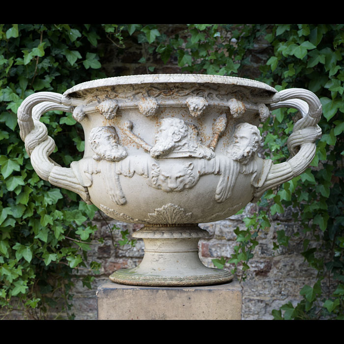 Large 19th Century Cast Iron Warwick Vase 