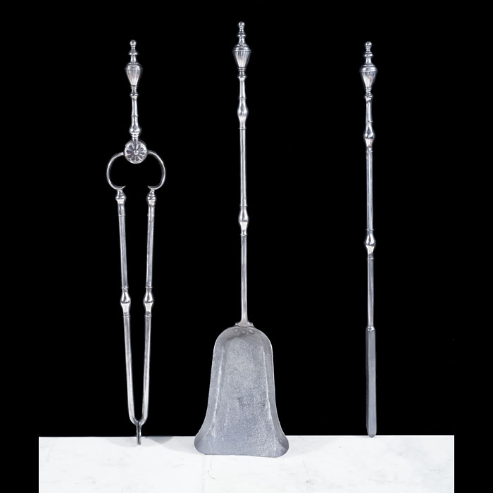 Fine Georgian Fire Tools in Steel 