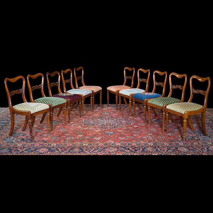 Set of 10 Rosewood Dining Chairs 
