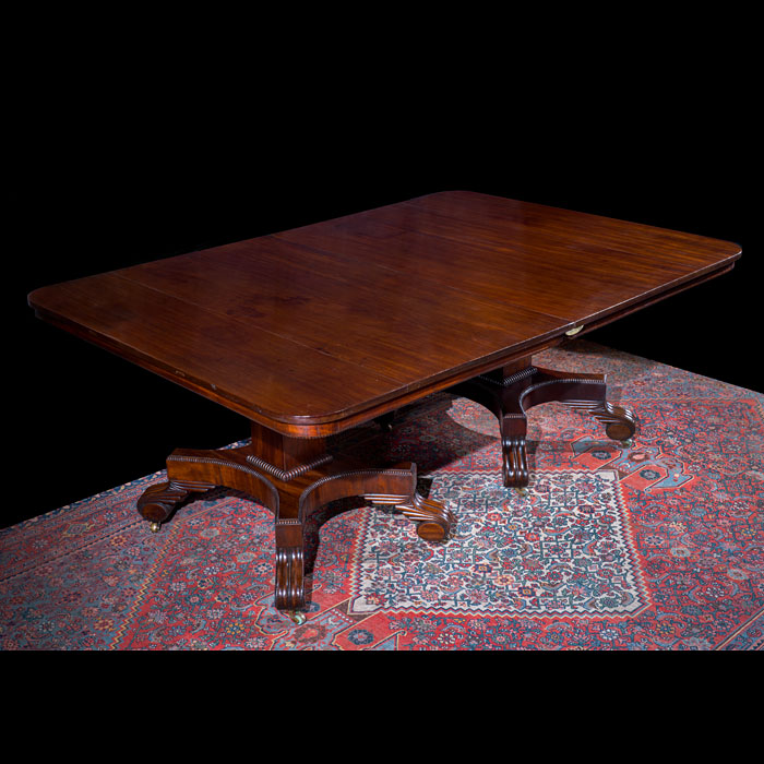 Mahogany Regency Twin Column Extending Table