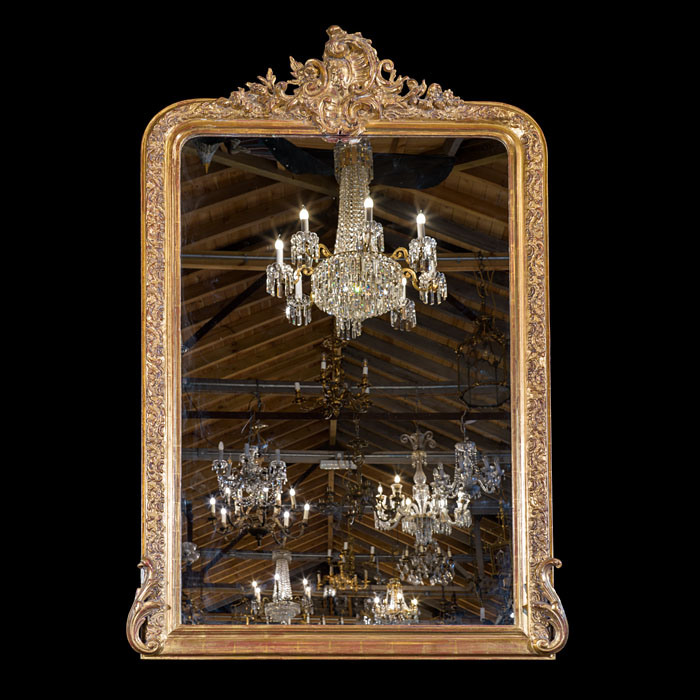 Rococo Gilt Gesso Overmantel Mirror 