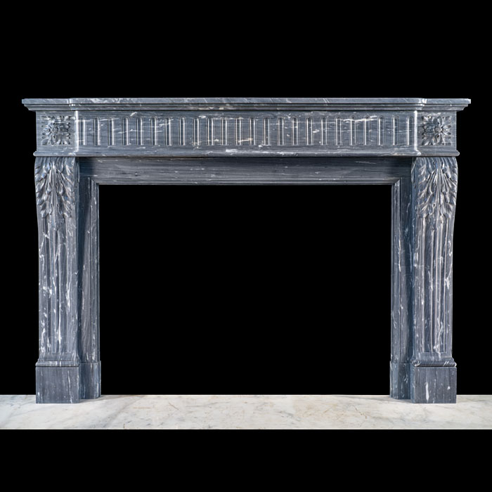 Louis XVI Dove Grey Bardiglio Marble Fireplace 