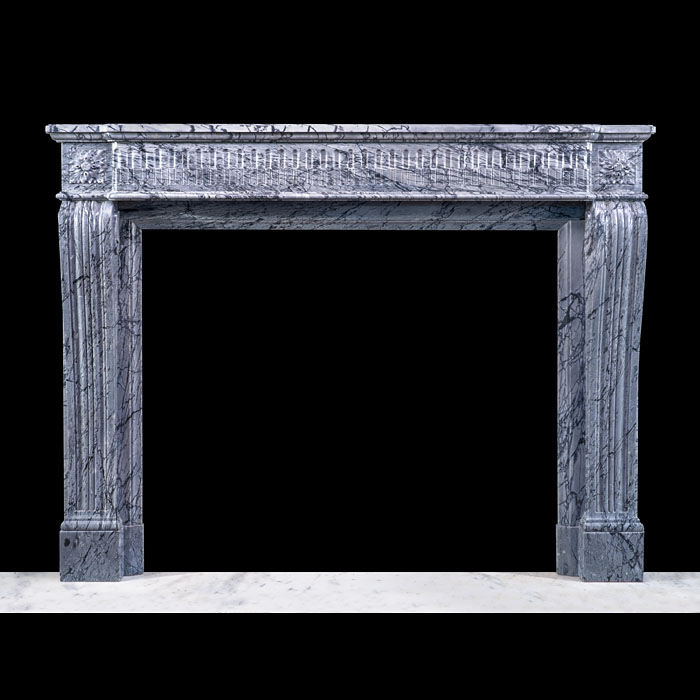 Dove Grey Louis XVI Marble Fireplace in Bardiglio Fiorito 