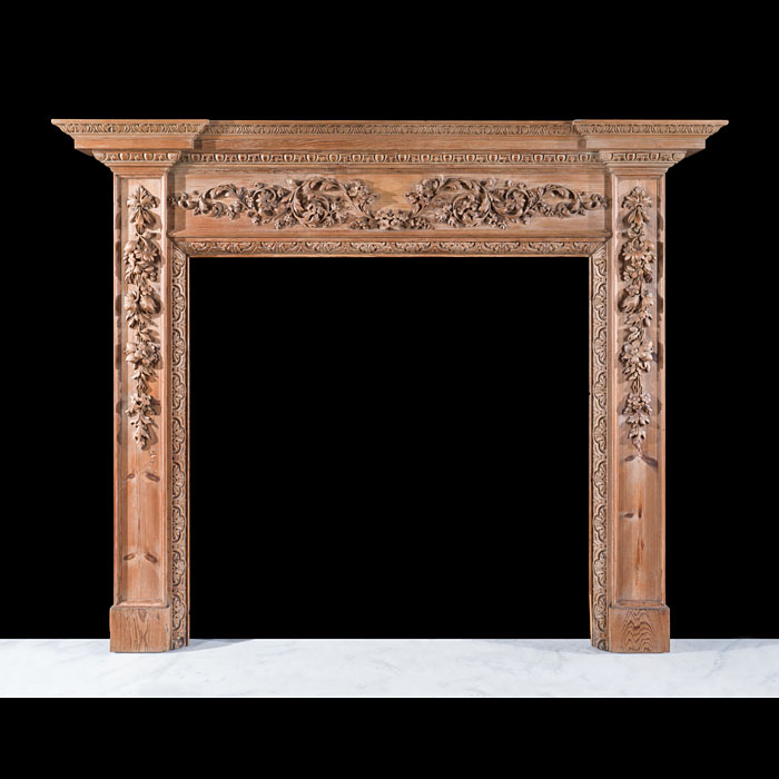 Pine Fireplace in the Manner of Gibbons 